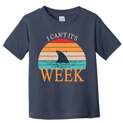 Vintage Sorry I Can't It's Week Funny Shark Toddler T-Shirt