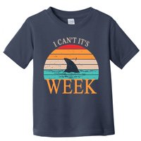 Vintage Sorry I Can't It's Week Funny Shark Toddler T-Shirt