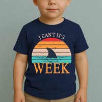 Vintage Sorry I Can't It's Week Funny Shark Toddler T-Shirt
