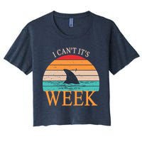Vintage Sorry I Can't It's Week Funny Shark Crop Top