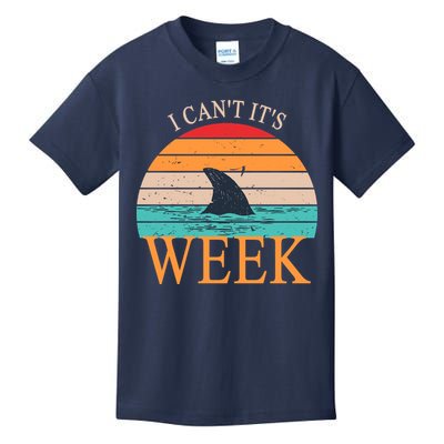 Vintage Sorry I Can't It's Week Funny Shark Kids T-Shirt