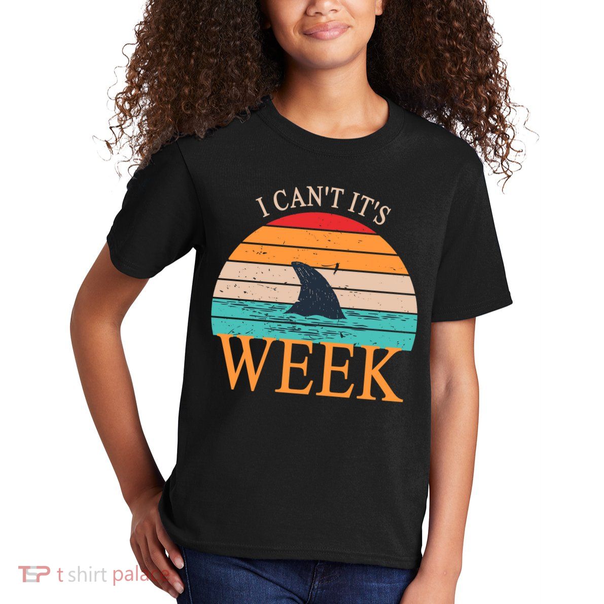 Vintage Sorry I Can't It's Week Funny Shark Kids T-Shirt