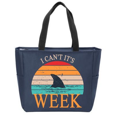 Vintage Sorry I Can't It's Week Funny Shark Zip Tote Bag