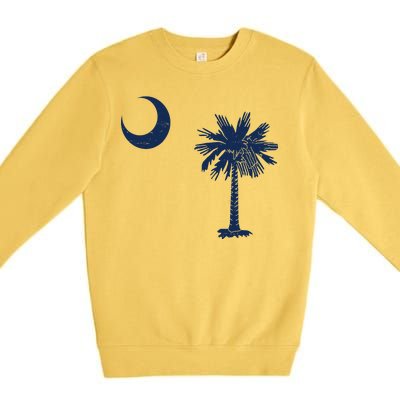 Vintage South Carolina Flag Palmetto Moon  Premium Crewneck Sweatshirt