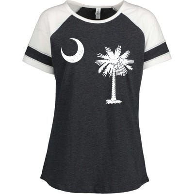 Vintage South Carolina Flag Palmetto Moon  Enza Ladies Jersey Colorblock Tee