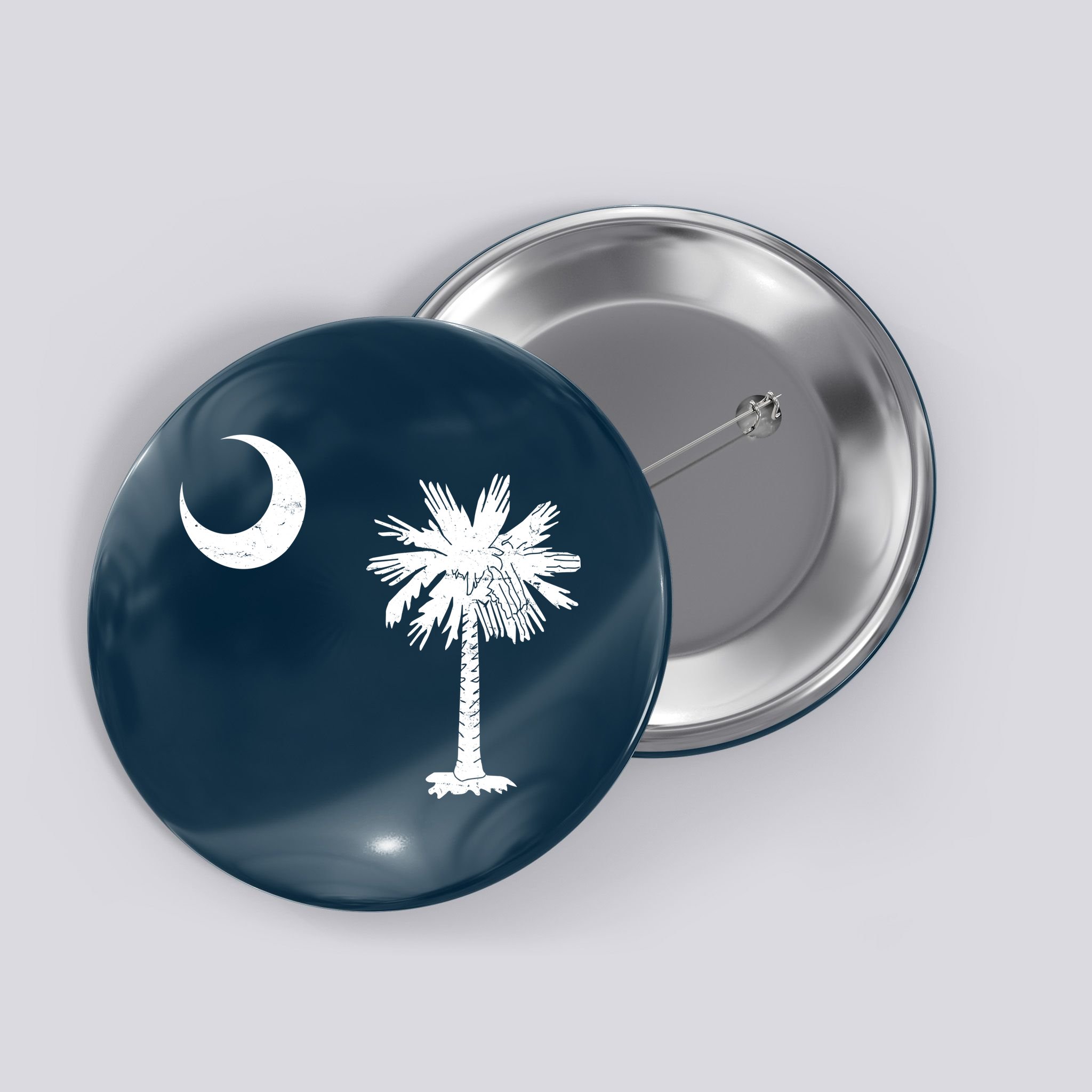Vintage South Carolina Flag Palmetto Moon  Button
