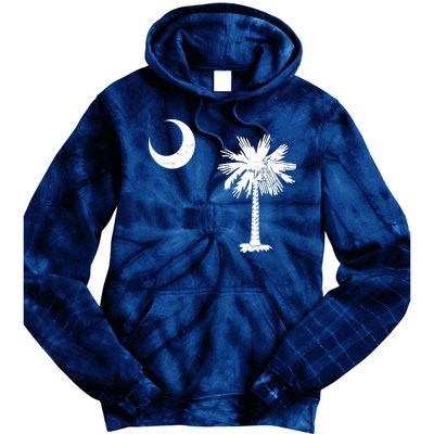 Vintage South Carolina Flag Palmetto Moon  Tie Dye Hoodie