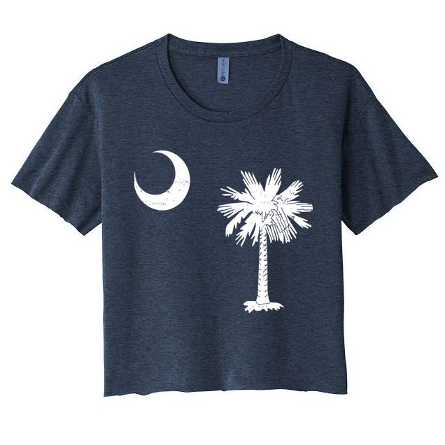Vintage South Carolina Flag Palmetto Moon  Crop Top