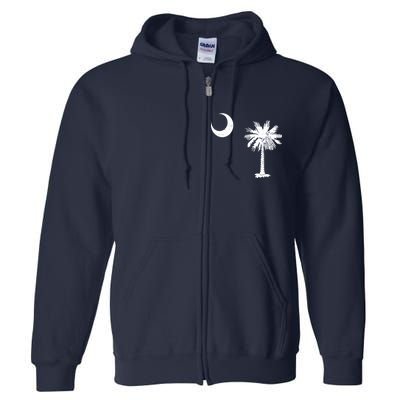 Vintage South Carolina Flag Palmetto Moon  Full Zip Hoodie