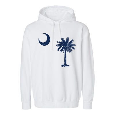 Vintage South Carolina Flag Palmetto Moon  Garment-Dyed Fleece Hoodie