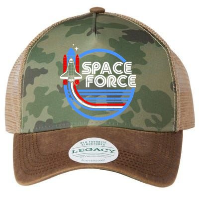 Vintage Space Force Emblem Legacy Tie Dye Trucker Hat