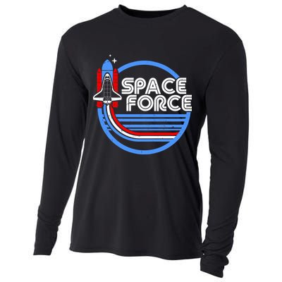 Vintage Space Force Emblem Cooling Performance Long Sleeve Crew