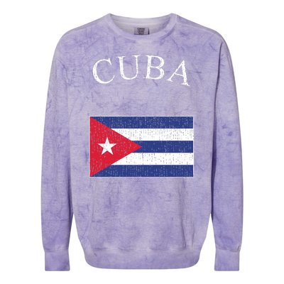 Vintage Sports Design Cuban Flag Colorblast Crewneck Sweatshirt