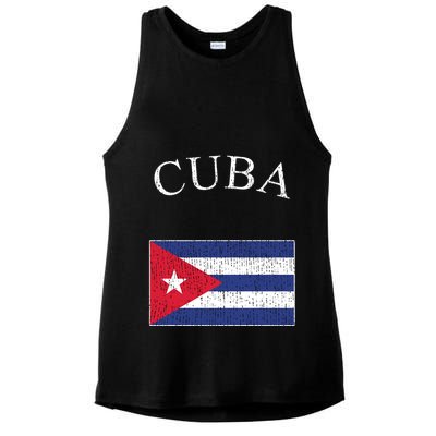 Vintage Sports Design Cuban Flag Ladies PosiCharge Tri-Blend Wicking Tank