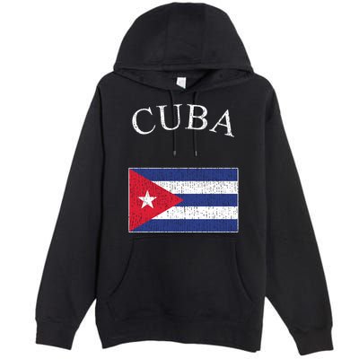 Vintage Sports Design Cuban Flag Premium Pullover Hoodie