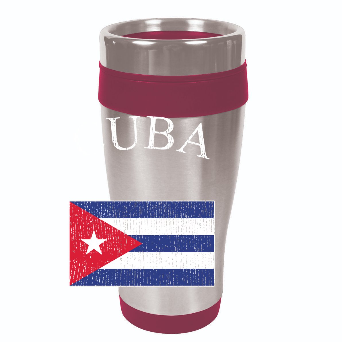 Vintage Sports Design Cuban Flag 12oz Stainless Steel Coffee Mug