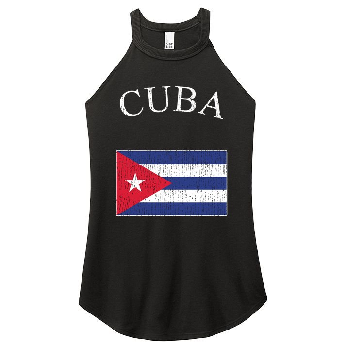 Vintage Sports Design Cuban Flag Women's Perfect Tri Rocker Tank