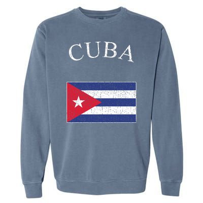 Vintage Sports Design Cuban Flag Garment-Dyed Sweatshirt