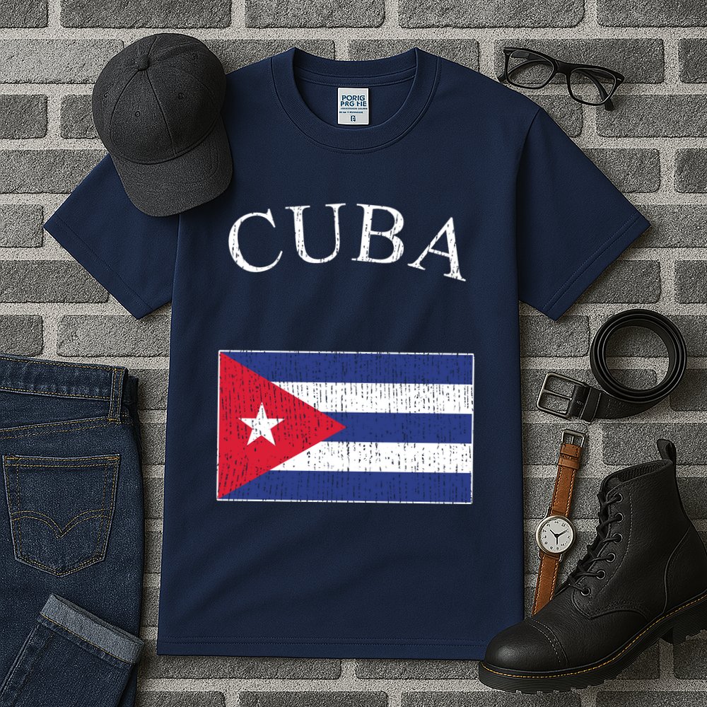 Vintage Sports Design Cuban Flag Tall T-Shirt