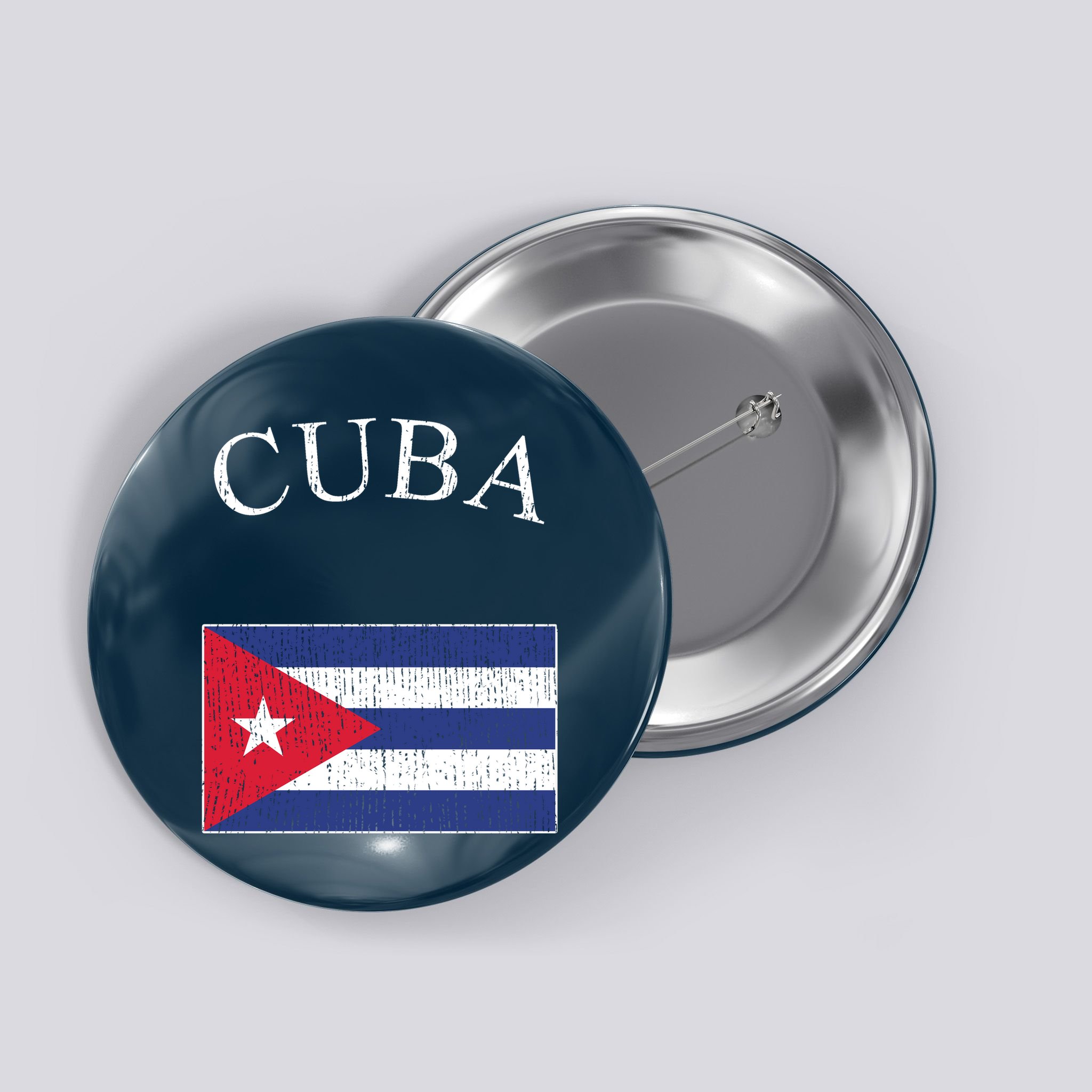 Vintage Sports Design Cuban Flag Button