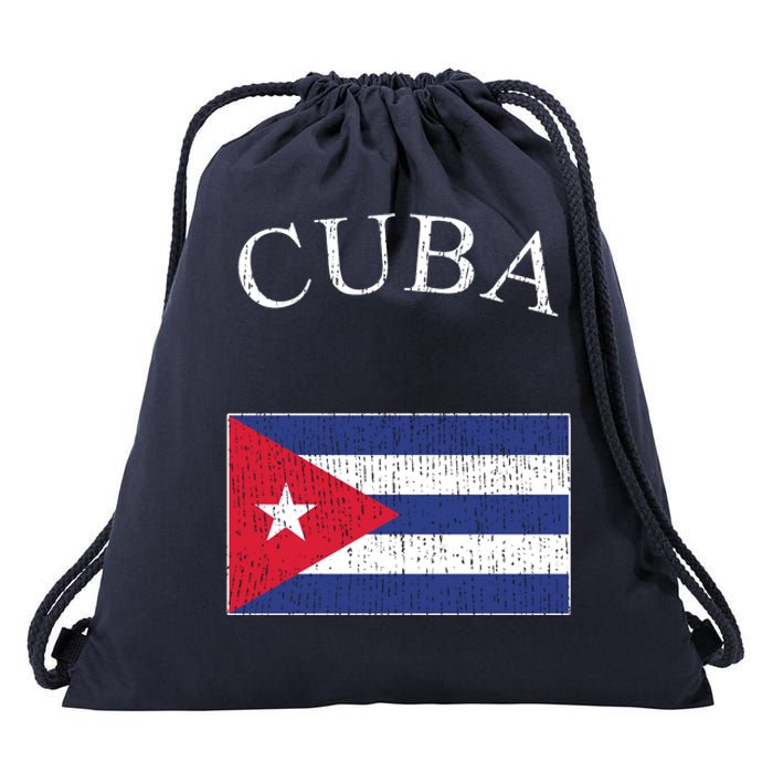 Vintage Sports Design Cuban Flag Drawstring Bag