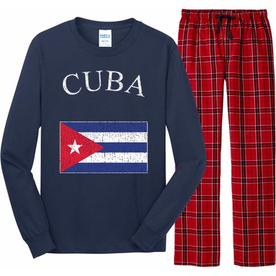 Vintage Sports Design Cuban Flag Long Sleeve Pajama Set