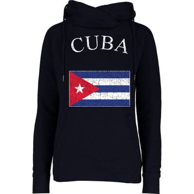 Vintage Sports Design Cuban Flag Womens Funnel Neck Pullover Hood