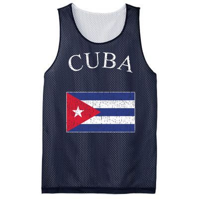 Vintage Sports Design Cuban Flag Mesh Reversible Basketball Jersey Tank