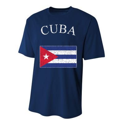 Vintage Sports Design Cuban Flag Performance Sprint T-Shirt