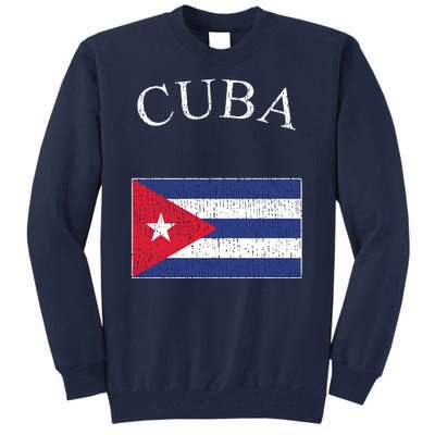 Vintage Sports Design Cuban Flag Tall Sweatshirt