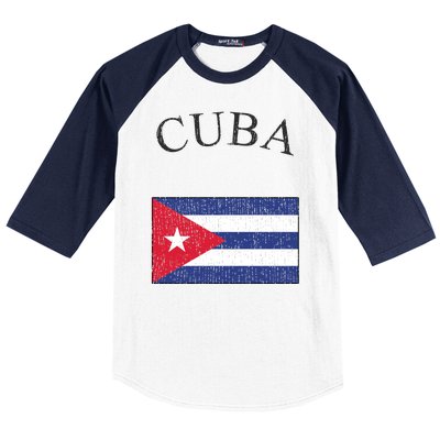 Vintage Sports Design Cuban Flag Baseball Sleeve Shirt