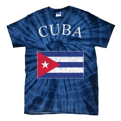 Vintage Sports Design Cuban Flag Tie-Dye T-Shirt