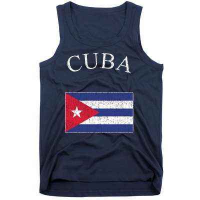 Vintage Sports Design Cuban Flag Tank Top