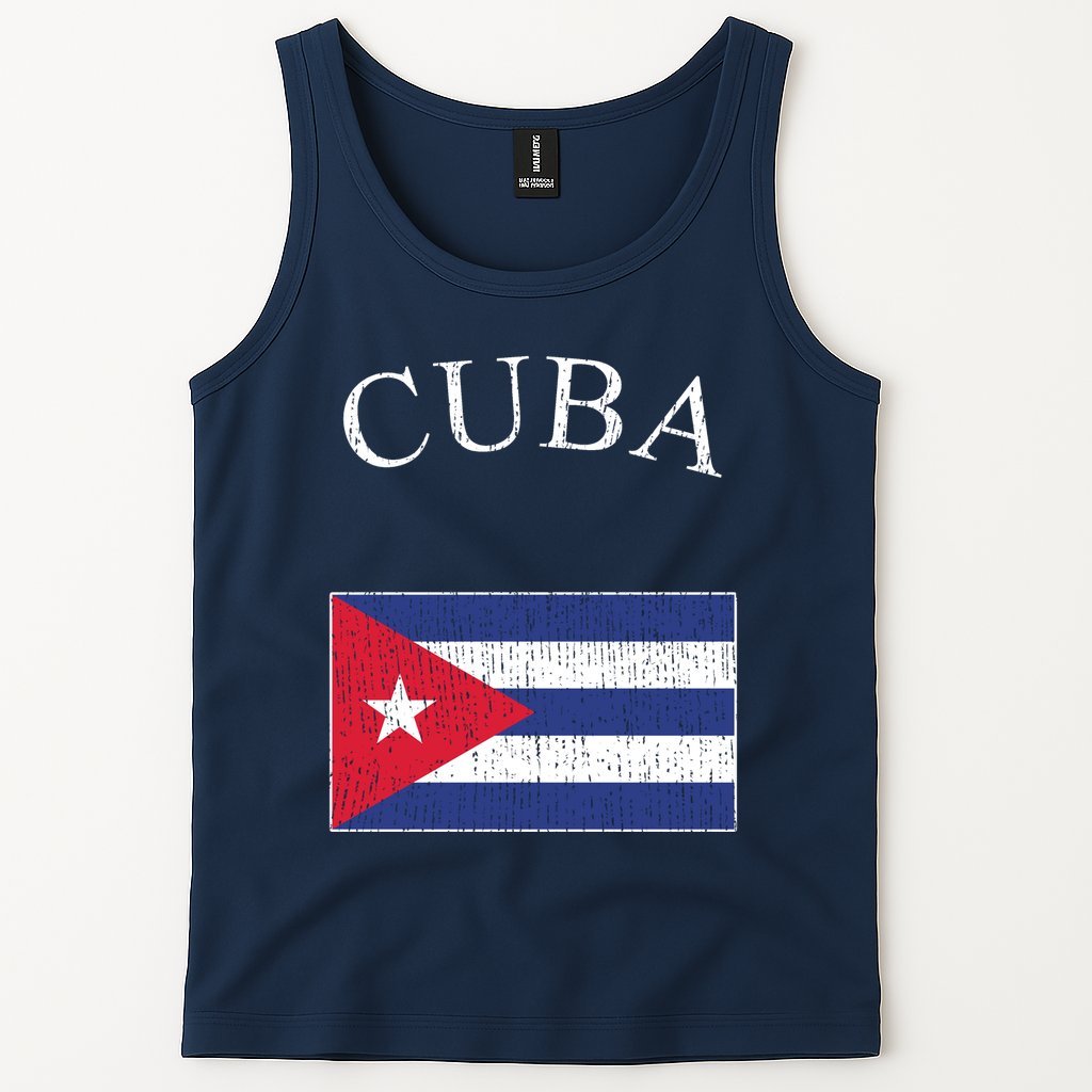 Vintage Sports Design Cuban Flag Tank Top