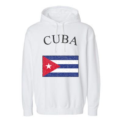 Vintage Sports Design Cuban Flag Garment-Dyed Fleece Hoodie