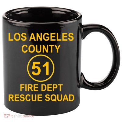 Vintage Squad 51 Fire Dept 11oz C Handle Ceramic Mug