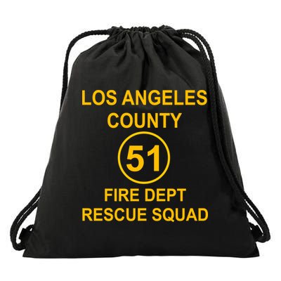 Vintage Squad 51 Fire Dept Drawstring Bag
