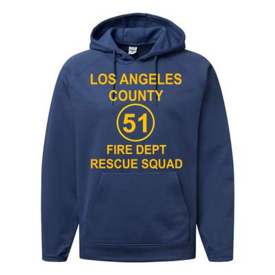 Vintage Squad 51 Fire Dept Performance Fleece Hoodie