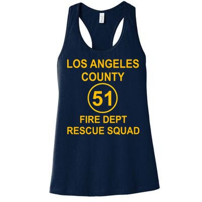 Vintage Squad 51 Fire Dept Women's Racerback Tank