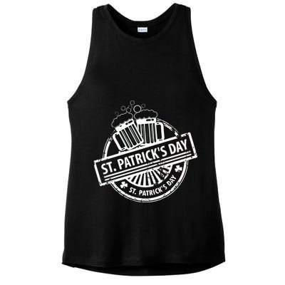 Vintage St. Patrick's Day Beer Ladies PosiCharge Tri-Blend Wicking Tank