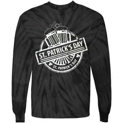 Vintage St. Patrick's Day Beer Tie-Dye Long Sleeve Shirt