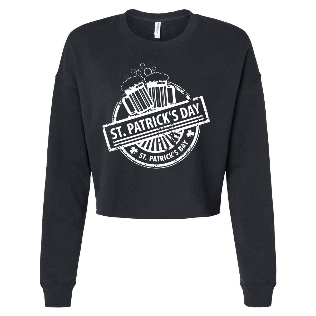Vintage St. Patrick's Day Beer Cropped Pullover Crew