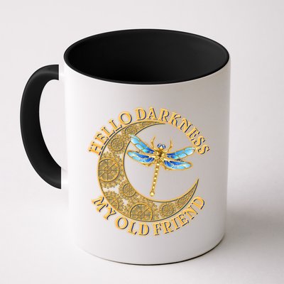 Vintage Steampunk Dragonfly Moon Hello Darkness My Old Friend Mug