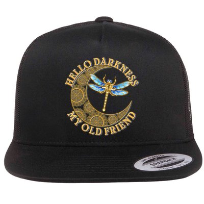 Vintage Steampunk Dragonfly Moon Hello Darkness My Old Friend Flatbill Hat