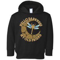 Vintage Steampunk Dragonfly Moon Hello Darkness My Old Friend Toddler Hoodie