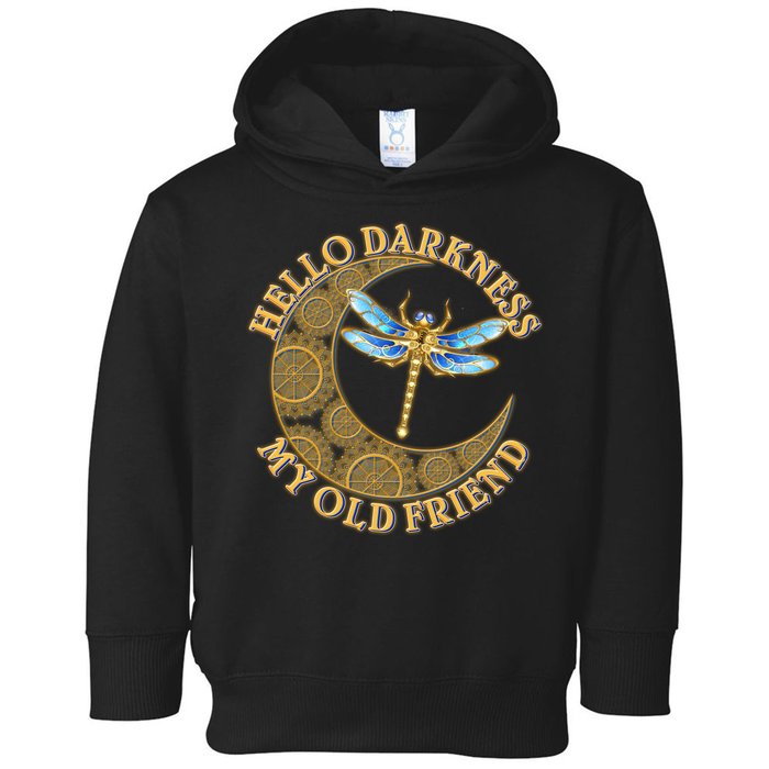 Vintage Steampunk Dragonfly Moon Hello Darkness My Old Friend Toddler Hoodie