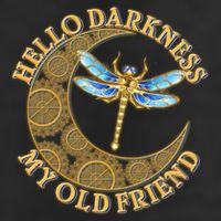 Vintage Steampunk Dragonfly Moon Hello Darkness My Old Friend Golf Towel