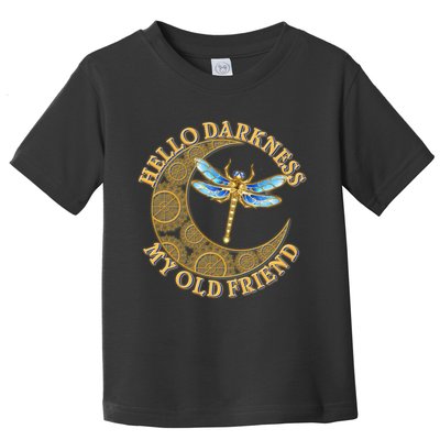 Vintage Steampunk Dragonfly Moon Hello Darkness My Old Friend Toddler T-Shirt