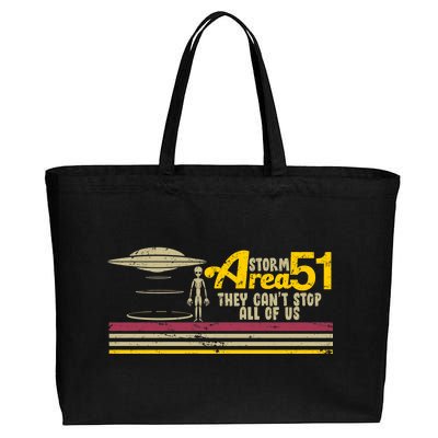 Vintage Storm Area 51 They Can't Stop All Of Us Cotton Canvas Jumbo Tote