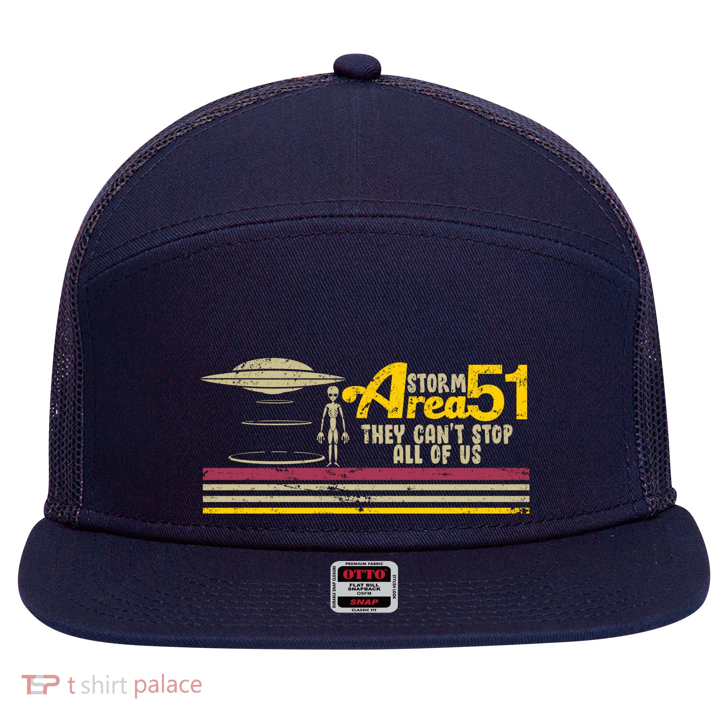 Vintage Storm Area 51 They Can't Stop All Of Us 7 Panel Mesh Trucker Snapback Hat
